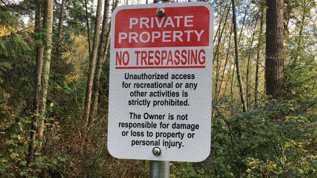 No trespassing signs pop up on North Shore trails - CTV News