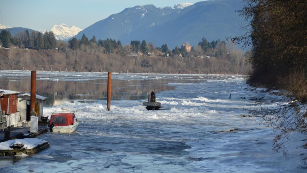 Crews rescue man trapped in Fraser Valley ice