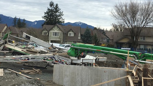 One worker is dead and another has been rushed to hospital after a construction accident in Chilliwack, B.C.  March 11, 2016. (CTV News).