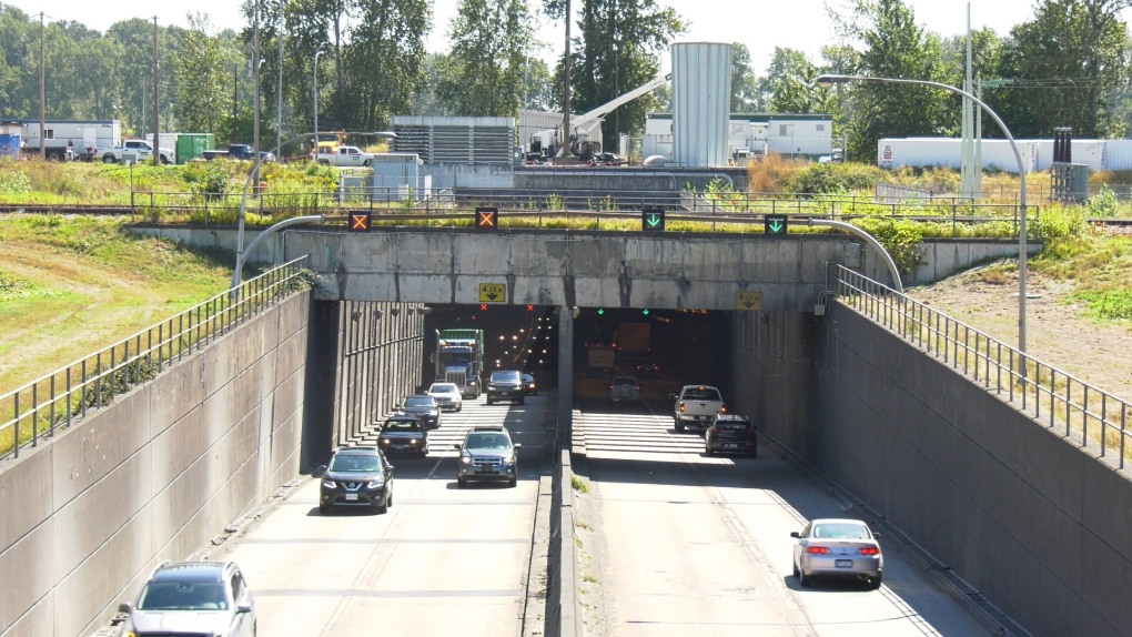 Richmond traffic Emergency lane closure in Massey Tunnel CTV News