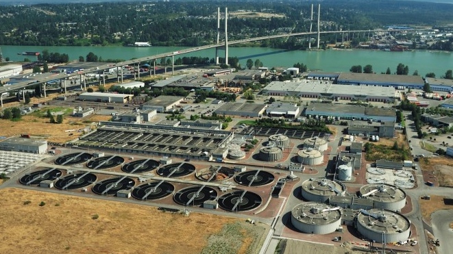 The Metro Vancouver Annacis Island Wastewater Treatment Plant is seen in an undated file photo. (Metro Vancouver) 