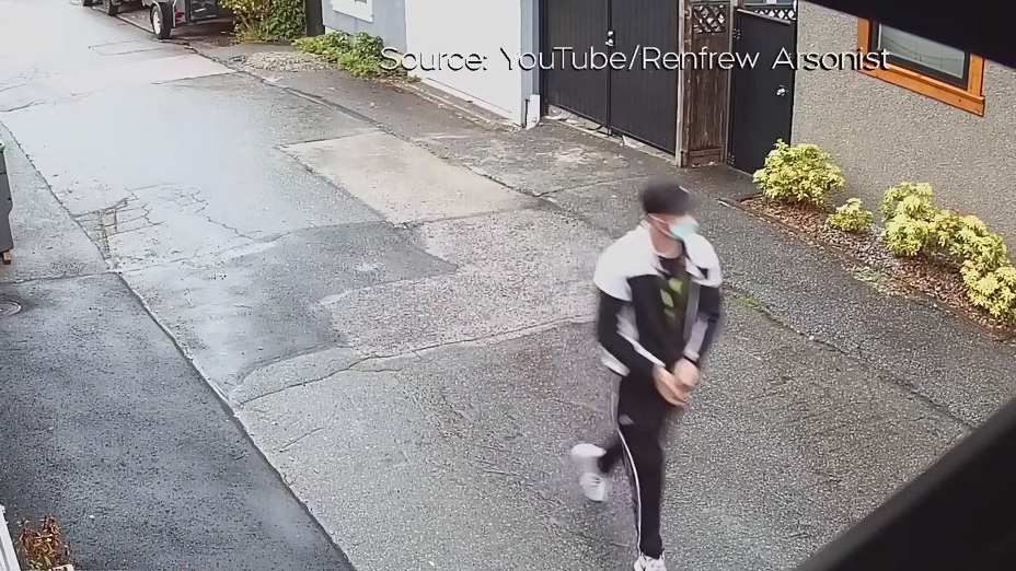 Alleged arsonist caught on camera in East Van