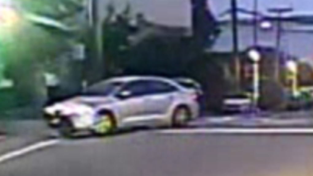 A silver sedan seen near the scene of a fatal collision is pictured in a photo provided by the West Vancouver Police Department. 