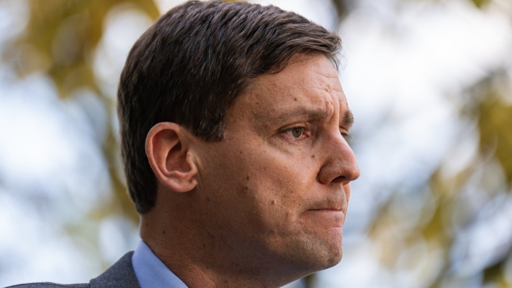 Former B.C. attorney general and housing minister David Eby speaks to the media during a news conference in a park in downtown Vancouver, Thursday, Oct. 20, 2022. THE CANADIAN PRESS/Jonathan Hayward