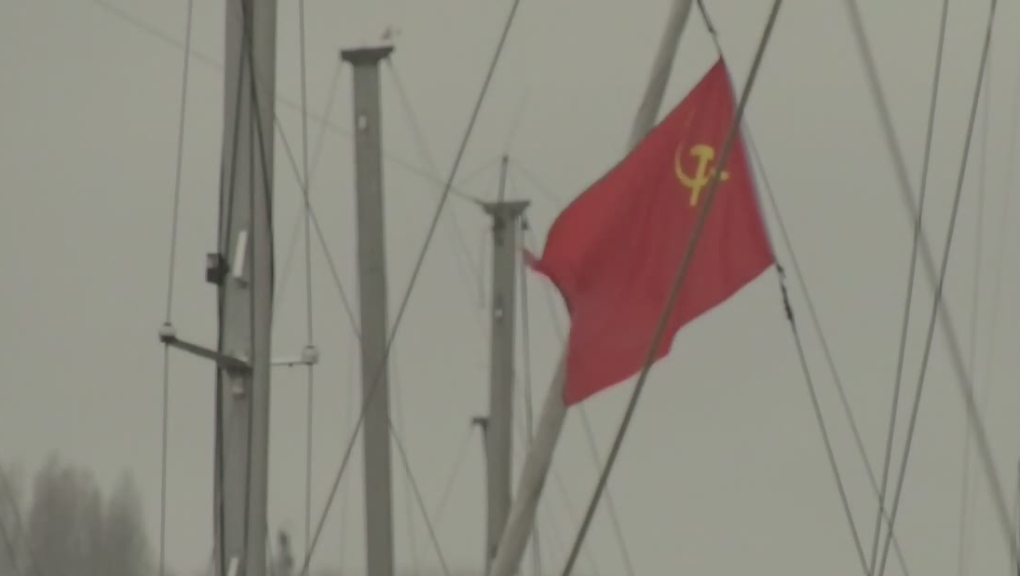 Boat owners at a Vancouver marina have been complaining about a Soviet Union flag – but the owner has made it clear he won't be taking it down.