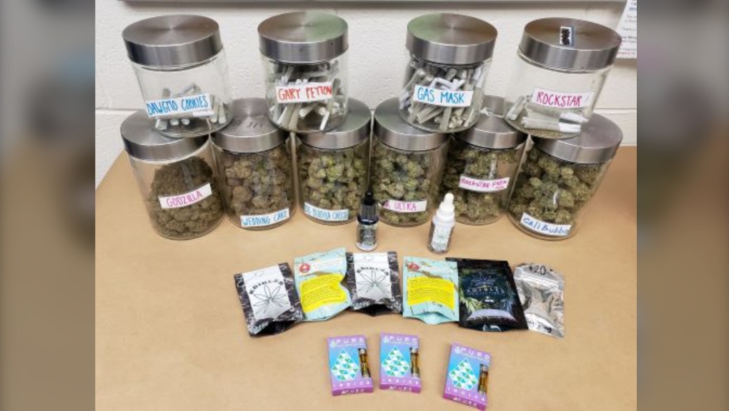 Police seized items from an illegal drug dispensary in February 2022. (Burnaby RCMP handout)