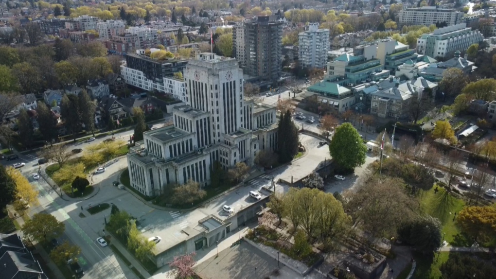 Vancouver City Hall is seen on April 20, 2022. (CTV)