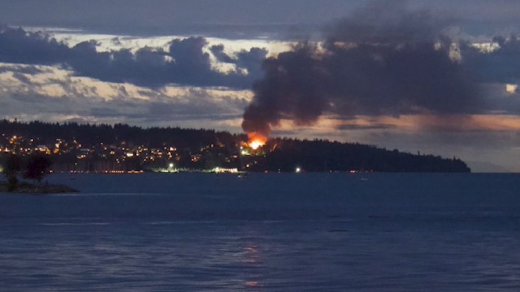 Images of the fire taken from as far away as English Bay and West Vancouver showed a bright orange glow and heavy smoke coming from the area near Spanish Banks Beach, one of Vancouver's wealthiest neighbourhoods.