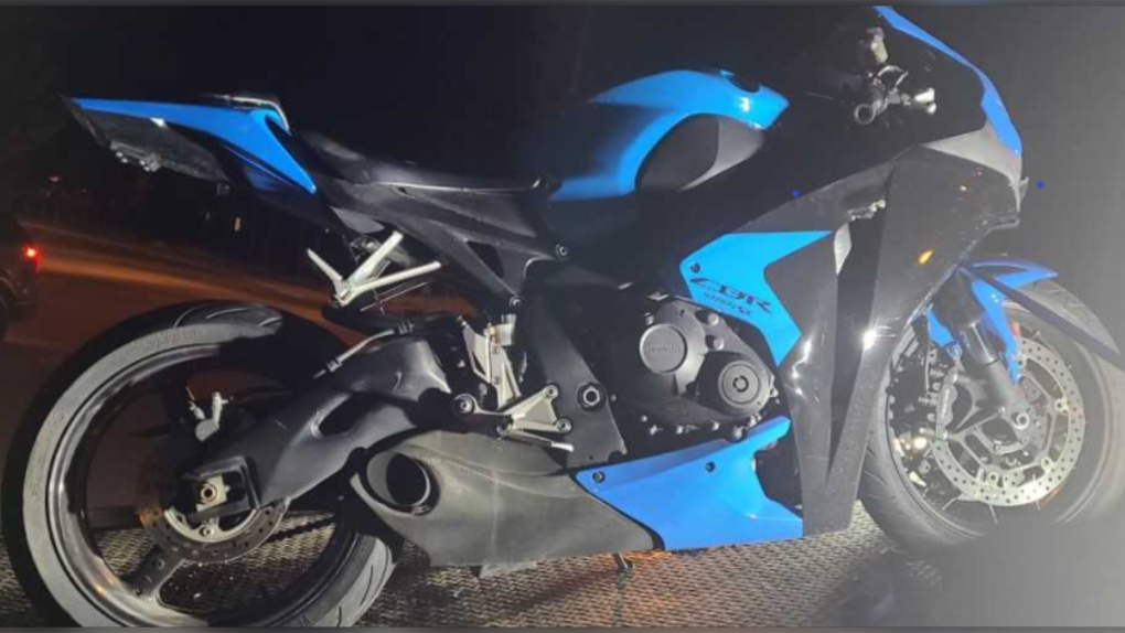 A motorcyclist who sped away from police at more than twice the speed limit has received several tickets and had his vehicle impounded, Kelowna RCMP say. (Kelowna RCMP)