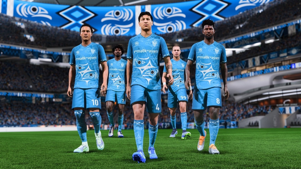 FIFA 23, developed primarily in EA Vancouver, recognizes the history, heritage and culture of the Musqueam Indian Band by including artwork and assets from Musqueam artists in its new edition. (EA Sports)