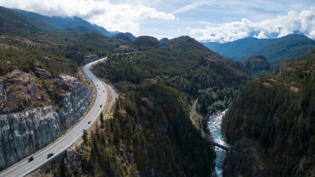 The Sea to Sky Highway between Squamish and Whistler is shown in this undated photo. (Shutterstock.com)