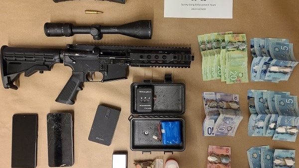 An investigation into the ongoing gang activity in Surrey has led to the seizure of an assault rifle, armour piercing bullets and drugs, according to Mounties.