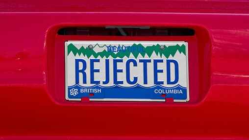 Here's 20 licence plates that were rejected in B.C. last year