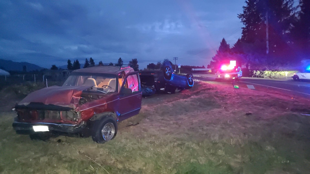 The Jeep allegedly driven by Ionel Niculae was involved in a serious two-vehicle crash approximately four kilometres south of the Canadian border in Washington state. (U.S. Customs and Border Patrol)