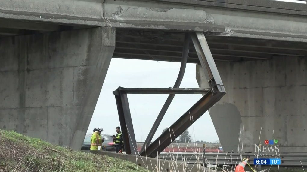 Truck Slams Into Delta Overpass