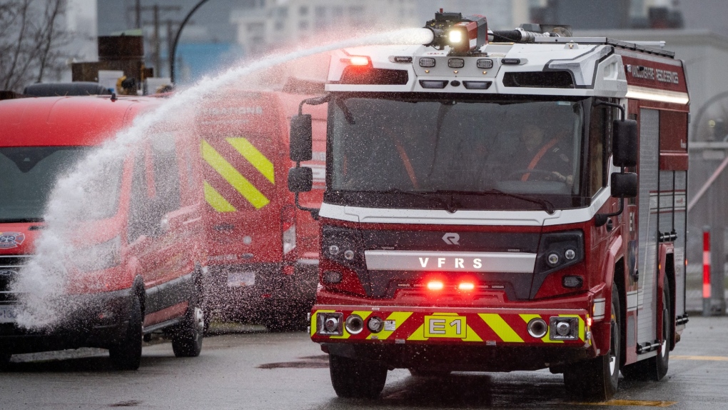 Vancouver firefighters debut Canada's first electric fire engine