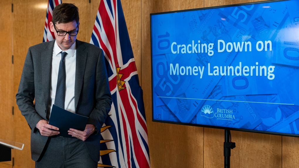 David Eby, then B.C.'s attorney general, leaves a news conference after delivering remarks on Commissioner Austin Cullen's final report from his Inquiry into money laundering in British Columbia in Vancouver, B.C., Wednesday, June 15, 2022. THE CANADIAN PRESS/Rich Lam