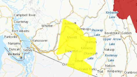 The area under severe thunderstorm watch (Environment and Climate Change Canada)