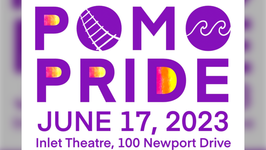A sign advertising the first-ever Pride festival organized for the city of Port Moody. (Goldbard Creative). 