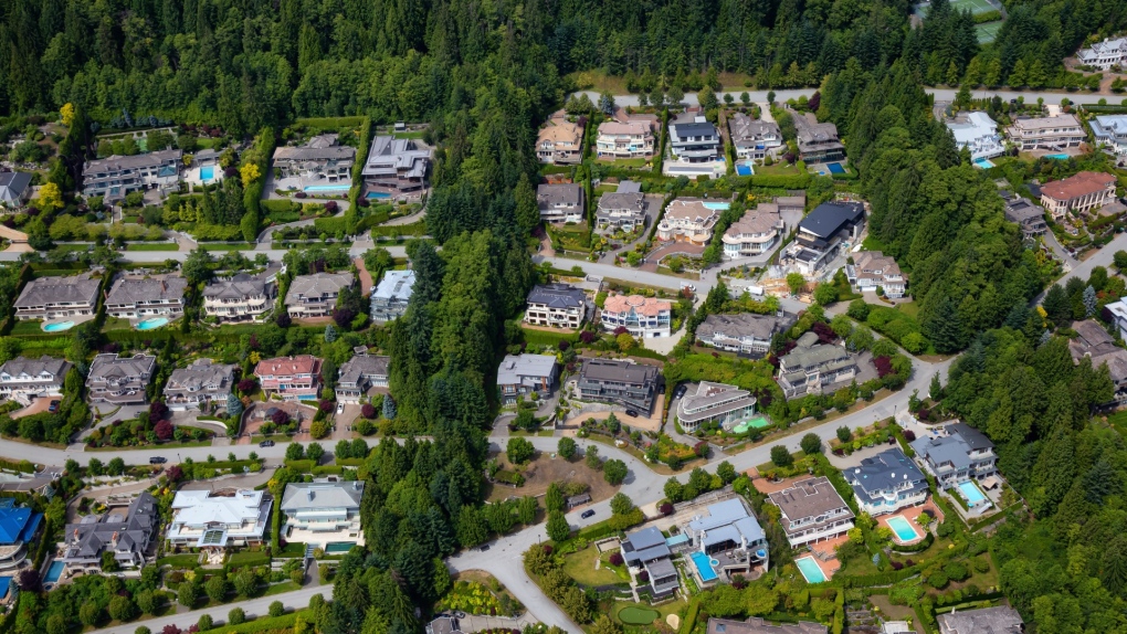 Homes in West Vancouver's British Properties development are seen from above in this undated photo from shutterstock.com.