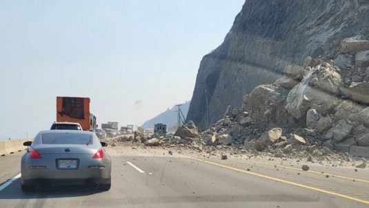 Highway 97 rockslide detours 2 new routes available CTV News