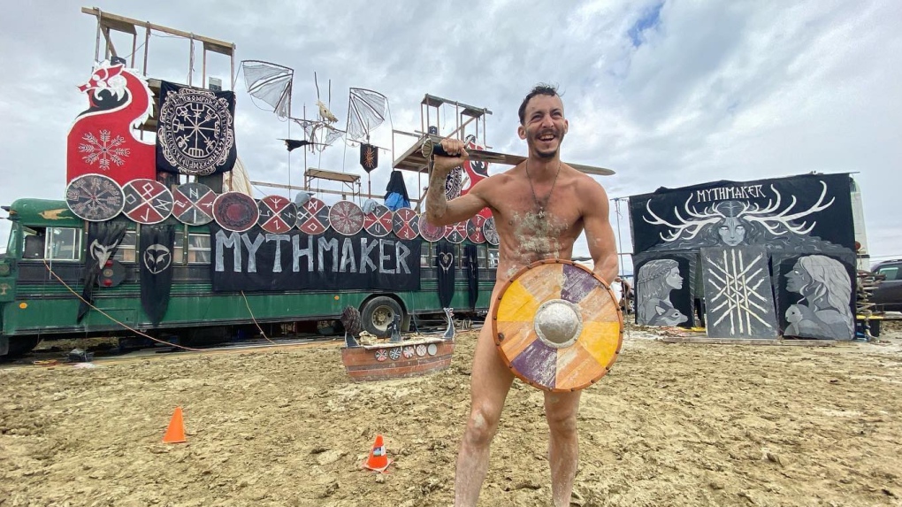 B.C. burning man attendees made mud dragons in rained-out desert