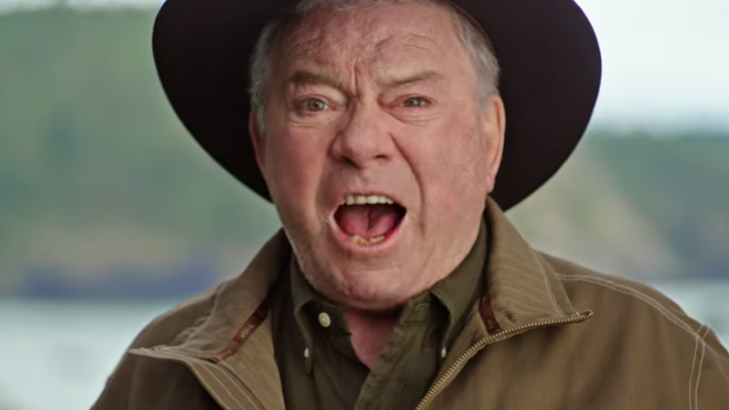 William Shatner appears in a video from Pacific Wild criticizing open-pen salmon farming.