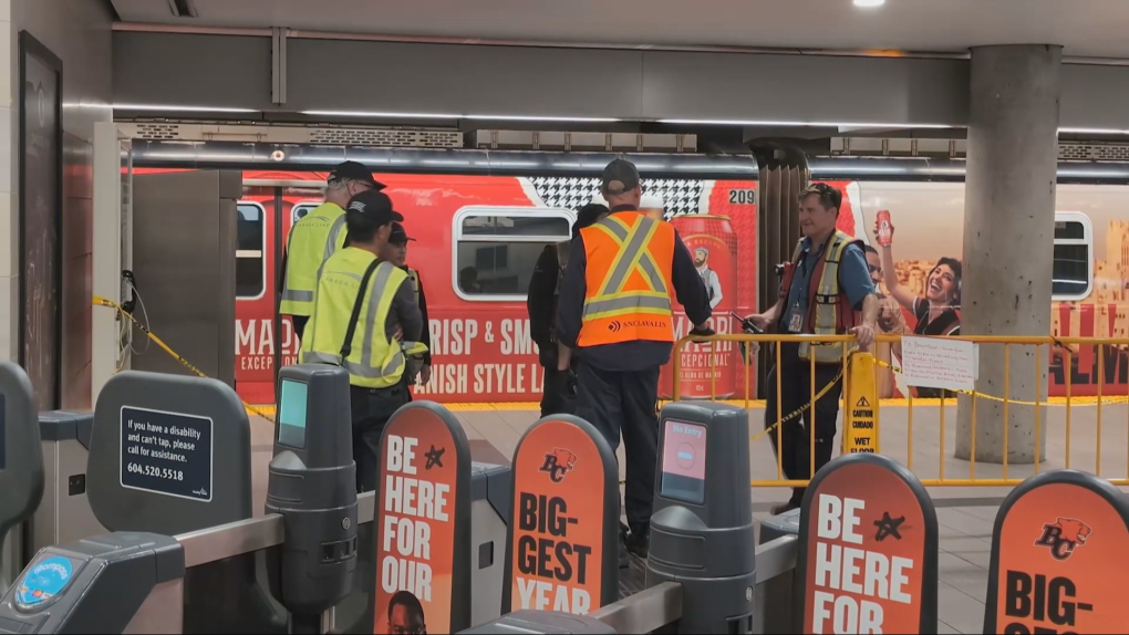 The Canada Line SkyTrain station at Langara-49th Avenue was impacted by a service disruption on Sept. 1, 2024. 