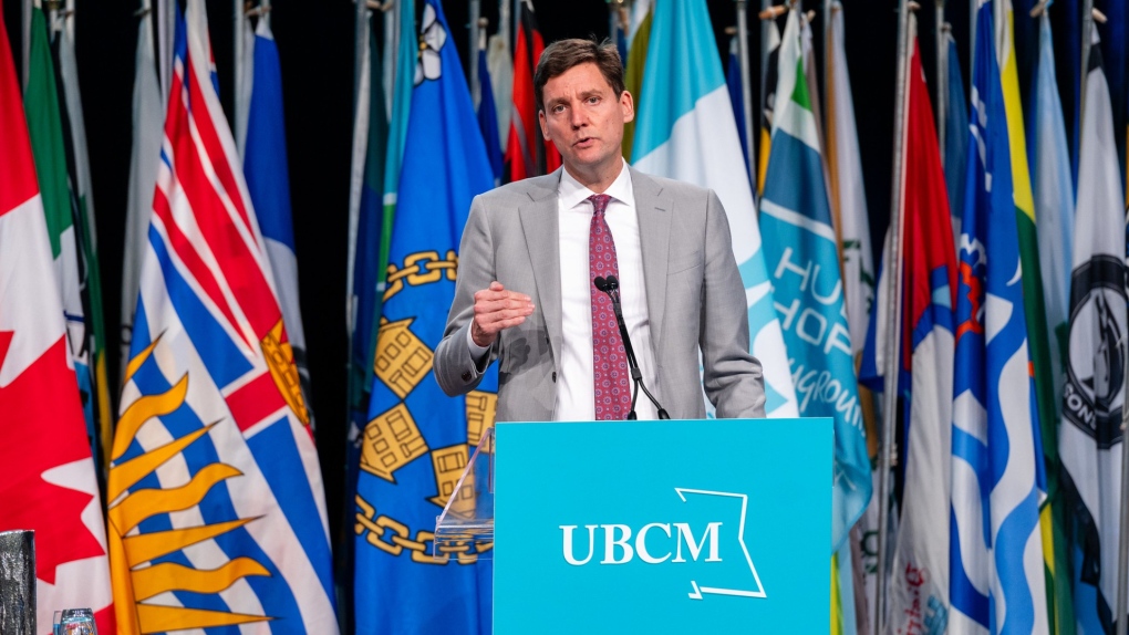 Premier David Eby addresses the Union of B.C. Municipalities conference in Vancouver on Thursday, Sept. 19, 2024. (UBCM / Flickr.com)