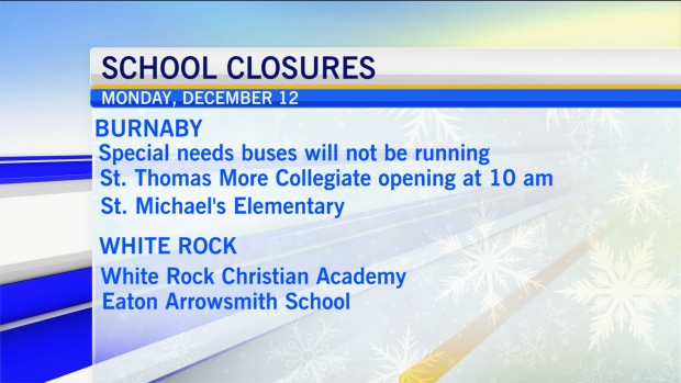 schools closed burnaby