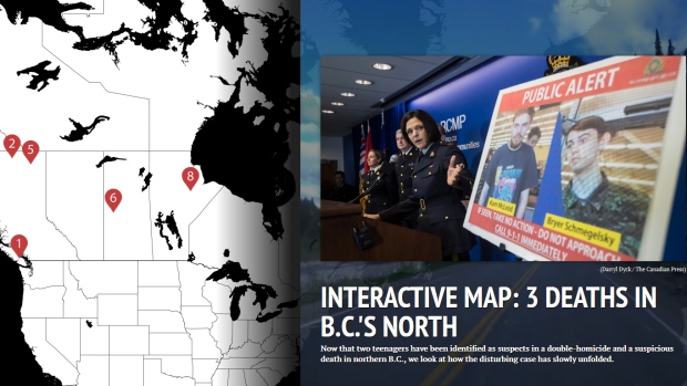 Interactive map: 3 deaths in B.C.'s north