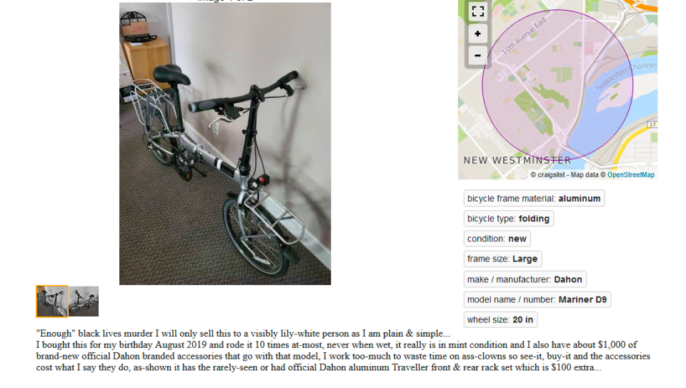 craigslist womens bike for sale