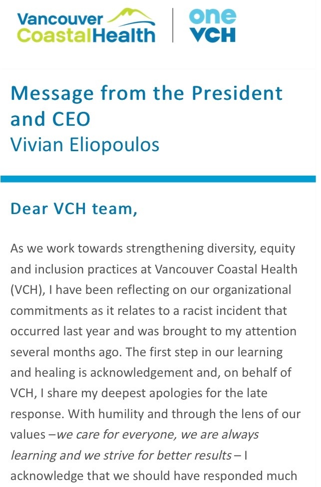 Memo from VCH